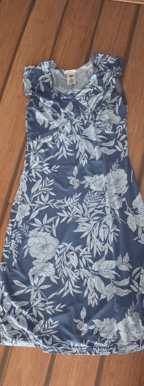 Old Navy Blue and White Floral Stretch Dress